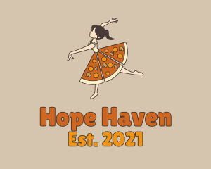 Dancer - Girl Pizza Skirt logo design