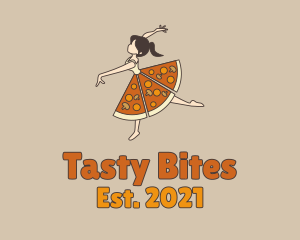 Fast Food - Girl Pizza Skirt logo design