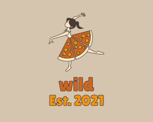 Ballerina - Girl Pizza Skirt logo design