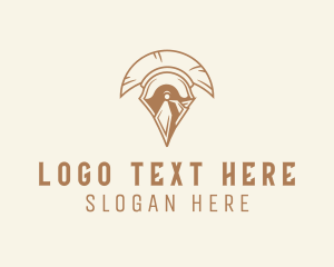 Ancient - Spartan Helmet Armor logo design