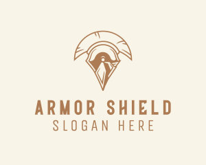 Spartan Helmet Armor  logo design
