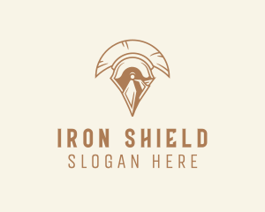 Armor - Spartan Helmet Armor logo design