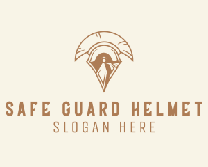 Helmet - Spartan Helmet Armor logo design