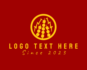 Yellow - Flaming Barbecue Grill logo design