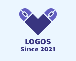 Violet - Computer Mouse Heart logo design