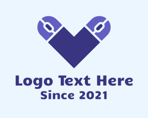 Online Relationship - Computer Mouse Heart logo design