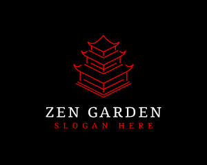 Asian Traditional Pagoda logo design