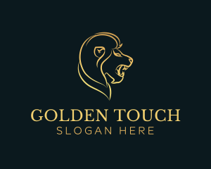 Gold Lion Animal logo design