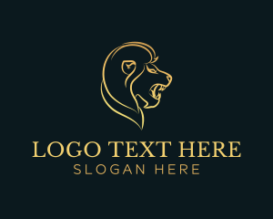 Expensive - Gold Lion Animal logo design