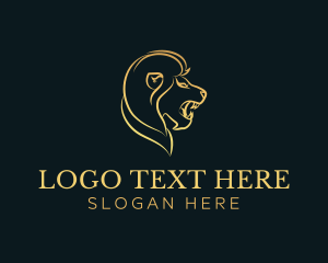 Gold Lion Animal Logo