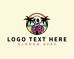 Summer - Skeleton Summer Vacation logo design