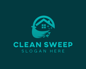 Mop - Mop Cleaning Housekeeping logo design