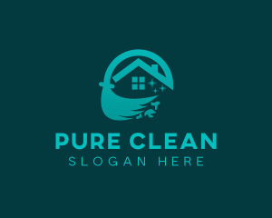 Mop Cleaning Housekeeping logo design