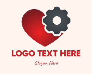 Romantic - Gradient Cog Heart logo design
