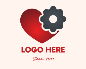 Gradient Cog Heart Logo