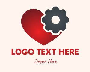 Cogwheel - Gradient Cog Heart logo design