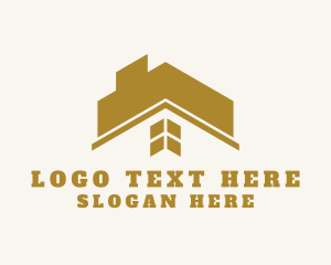 Village - Gold Roof Realty logo design