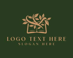 Academic - Library Book Leaf logo design