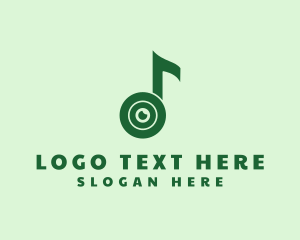 Photographer - Musical Note Lens logo design