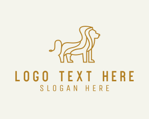 Elegant - Gold Lion Safari logo design