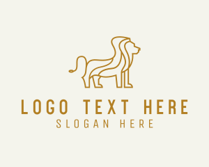 Feline - Gold Lion Safari logo design