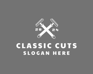 Masculine Barber Razor logo design