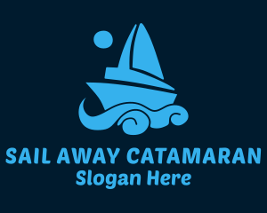 Catamaran - Nautical Sailboat Yacht logo design