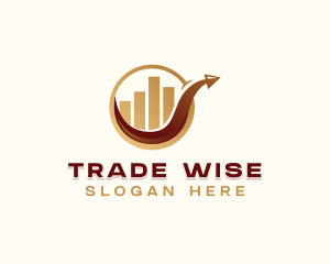 Trader - Stock Market Arrow Graph logo design