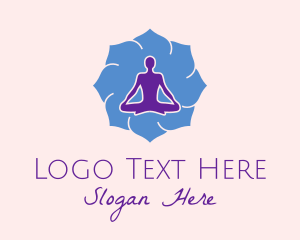 Purple - Yoga Instructor Silhouette logo design