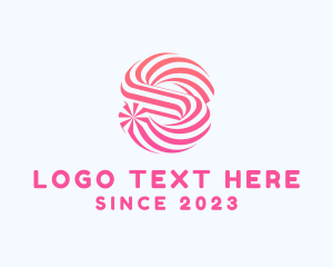 Stripes - Striped Candy Letter S logo design
