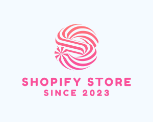 Striped Candy Letter S logo design