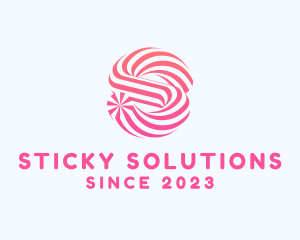 Striped Candy Letter S logo design