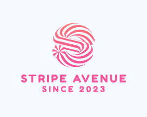 Striped Candy Letter S logo design