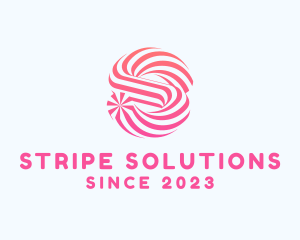 Striped Candy Letter S logo design