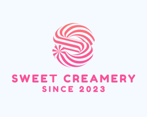 Striped Candy Letter S logo design