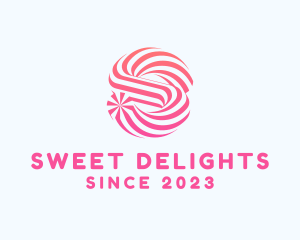 Lollipop - Striped Candy Letter S logo design