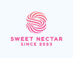 Striped Candy Letter S logo design