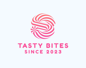 Childish - Striped Candy Letter S logo design