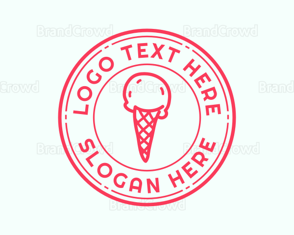 Cold Ice Cream Dessert Logo
