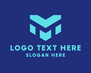 Technology - Digital Tech Letter M logo design