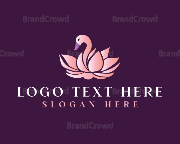 Swan Lotus Flower Logo