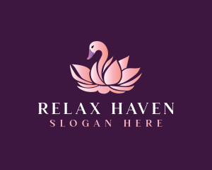 Swan Lotus Flower logo design