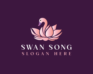 Swan - Swan Lotus Flower logo design
