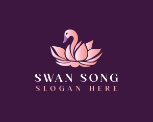 Swan Lotus Flower logo design