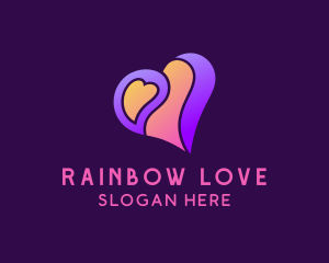 Psychedelic Romance Heart logo design