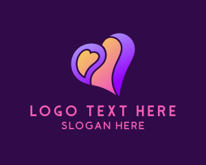 Lesbian - Psychedelic Romance Heart logo design