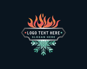 Airconditioning - Fire Snowflake Ice Thermal logo design