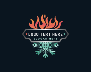 Badge - Fire Snowflake Ice Thermal logo design