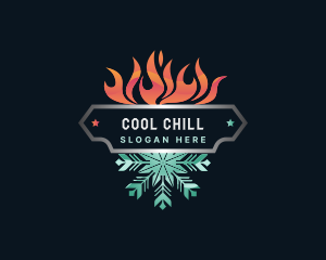 Refrigerator - Fire Snowflake Ice Thermal logo design