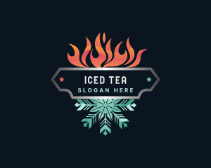 Fire Snowflake Ice Thermal logo design